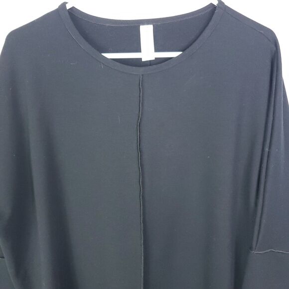 Spanx Sweater Womens M Sweatshirt Front Seam Dolman Sleeve Athleisure Black - Picture 3 of 7